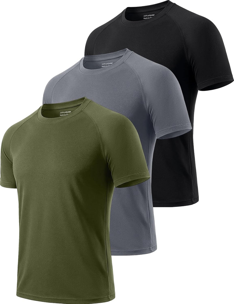 Chargez l'image dans la visionneuse de la galerie, Heren sportshirts 3 of 5 stuks sneldrogend en ademend – fitness shirt – hardloopshirt
