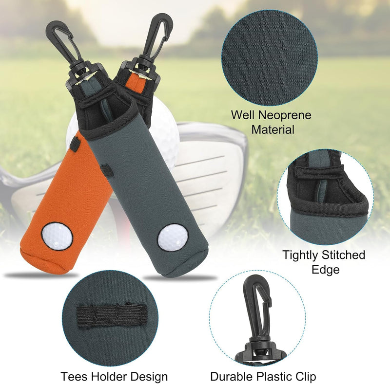 Laden Sie das Bild in Galerie -Viewer, Golfbal houder van neopreen voor 3 ballen en 3 tees lichtroze – golfbal draagtas – golf accessoires
