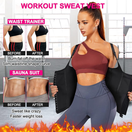 Sauna vest dames sauna shirt neopreen buikweggordel korset dames buikweg onderborst taillevormer shapewear fitness thermo hot body shaper sauna-vest zweten tank top