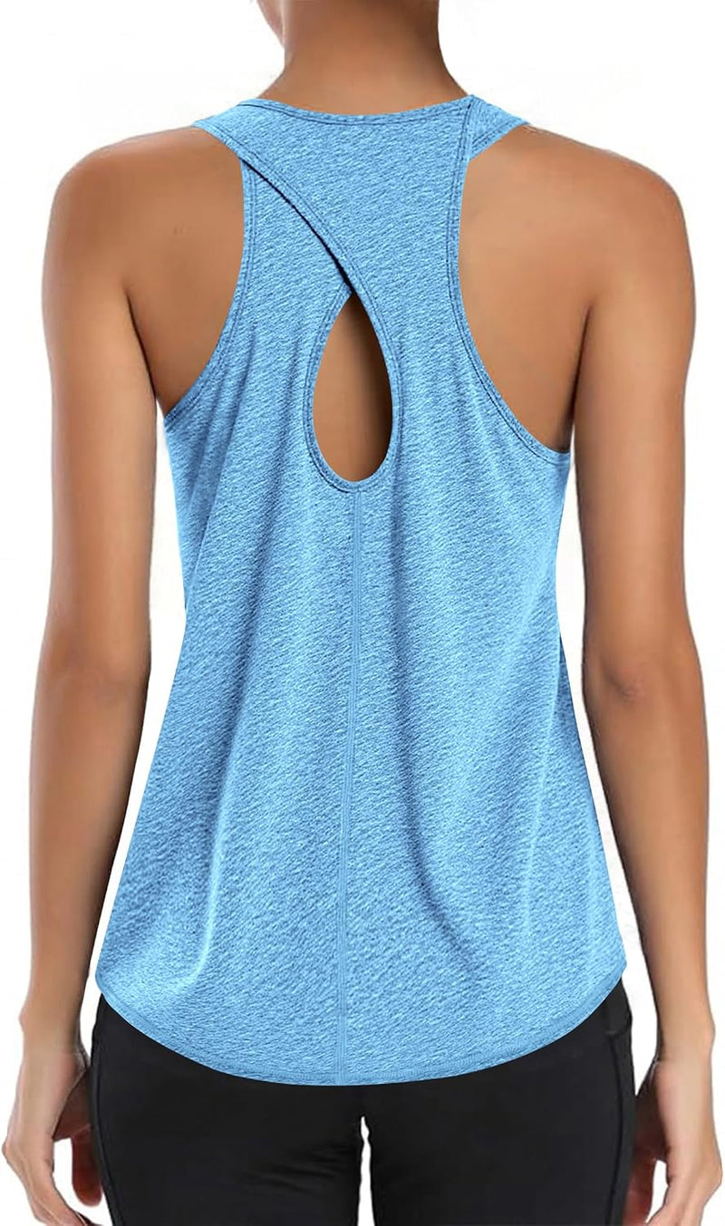 Chargez l'image dans la visionneuse de la galerie, Dames sporttop mouwloos sneldrogend met open rug – fitness top – yoga shirt
