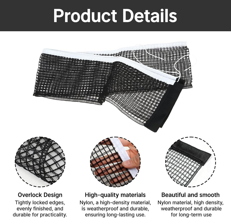 Load image in Gallery Viewer, Table tennis replacement net 180 x 14 cm made of durable nylon for indoor and outdoor use – ping-pong net – table tennis accessories
