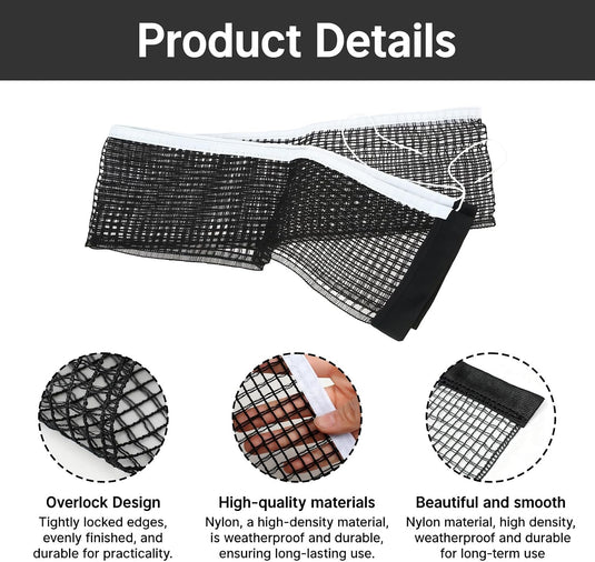 Table tennis replacement net 180 x 14 cm made of durable nylon for indoor and outdoor use – ping-pong net – table tennis accessories