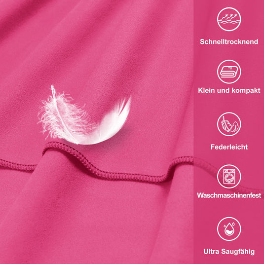Fitnesshanddoek Microvezel 120x50 cm Sneldrogend met Ritsvak – Sporthanddoek – Reishanddoek