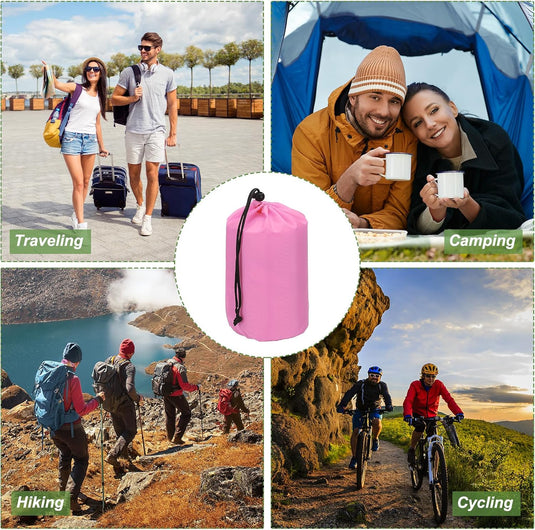 Waterdichte opbergzakken 2 stuks 13 x 25 cm met trekkoord donkergrijs – stuff sacks – camping accessoires