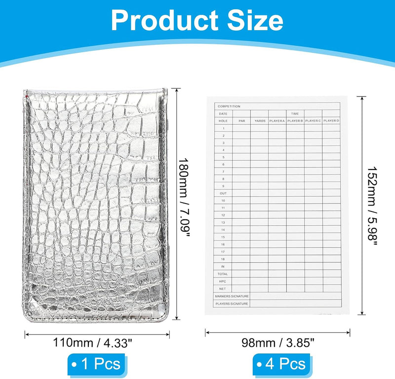 Laden Sie das Bild in Galerie -Viewer, Golf-Scorekartenhalter aus PU-Leder, 18 x 11 cm, mit 4 Scoreblättern – Yardage-Büchlein – Golf-Score-Aufzeichnung
