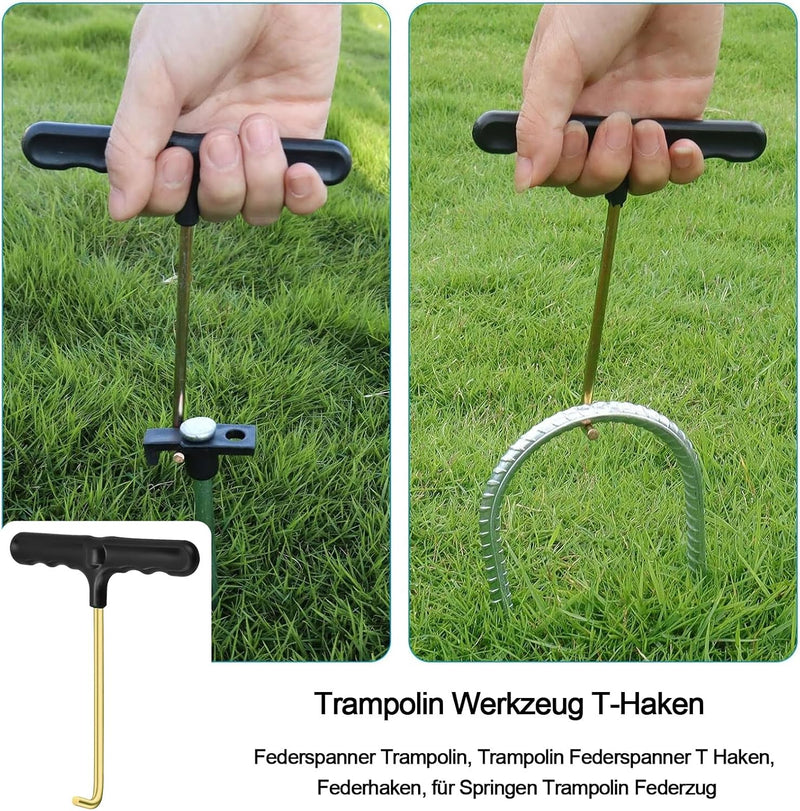 Laden Sie das Bild in Galerie -Viewer, Trampoline veertrekkers 2 stuks met ergonomische T-handgreep – veerspanner – trampoline gereedschap
