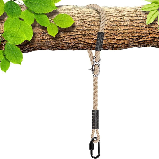Boomschommel ophangtouw 101,6 cm – verstelbaar met rvs gesp – voor schommel, hangmat en hangstoel – beige