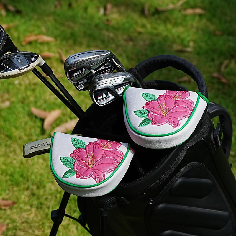 Chargez l'image dans la visionneuse de la galerie, Golf putter beschermhoes met bloemenborduurwerk en magneetsluiting voor hamerputters – mallet headcover – golfuitrusting
