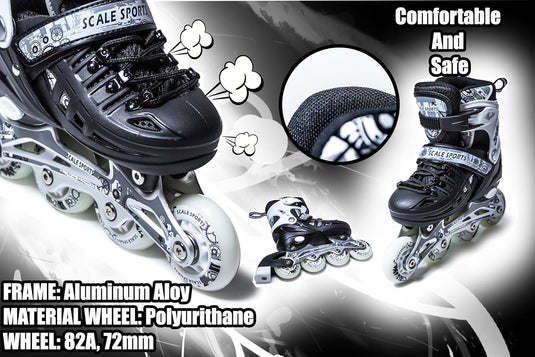 Adjustuble Rolschaatsen met oplichtende wielen voor kinderen en volwassenen - Kids Inline Roller laarzen met opbergtas voor peuters, rolschaatsen voor meisjes, jongens, professionals en
