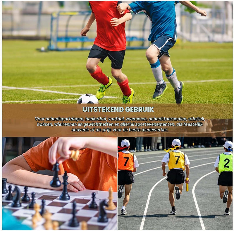 Chargez l'image dans la visionneuse de la galerie, Voetbal medaille met neklint van zinklegering – sportmedaille – prijs en trofee
