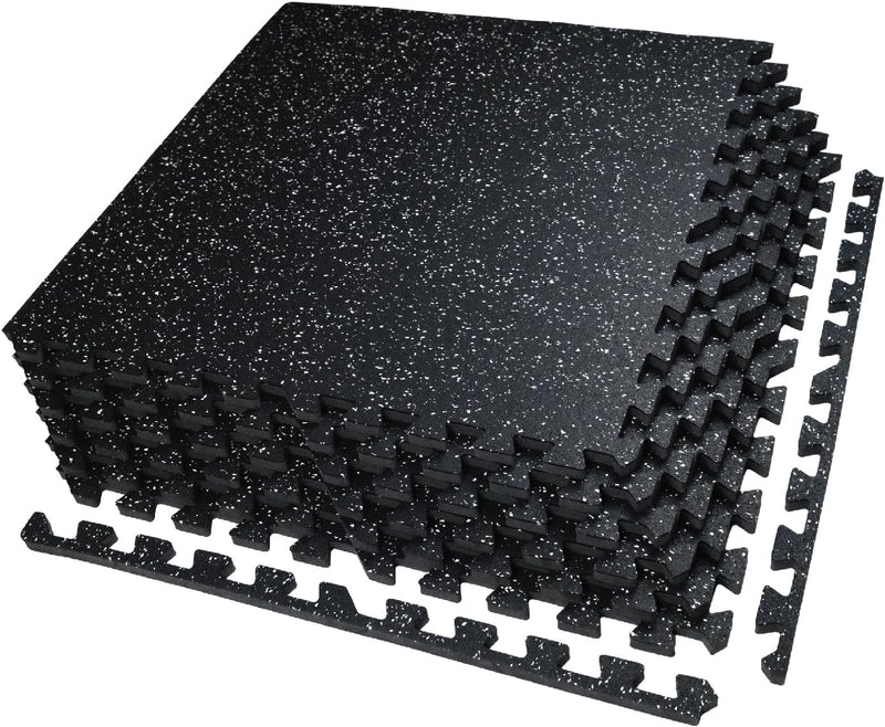 Laden Sie das Bild in Galerie -Viewer, Puzzelmat fitness 12 stuks – 60 x 60 x 1,4 cm – antislip rubber en EVA vloerbescherming voor homegym – zwart/wit
