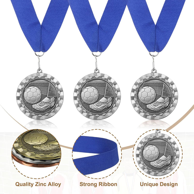 Chargez l'image dans la visionneuse de la galerie, Voetbal medaille met neklint van zinklegering – sportmedaille – prijs en trofee
