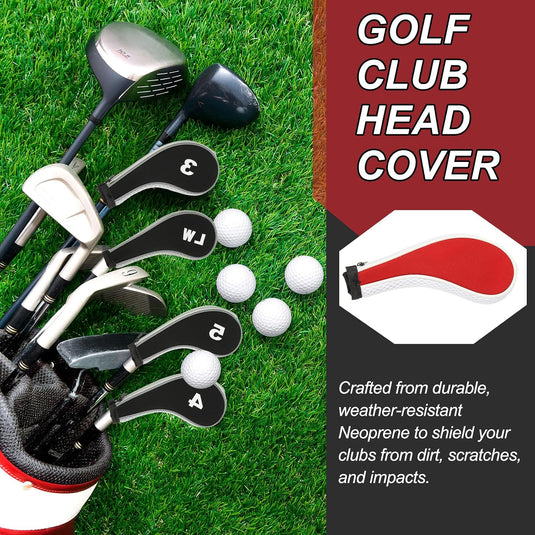 Golfclub-Schutzhüllen, 12 Stück, 13 x 7 cm, aus Neopren – Golfeisenschutz – Clubhead-Cover