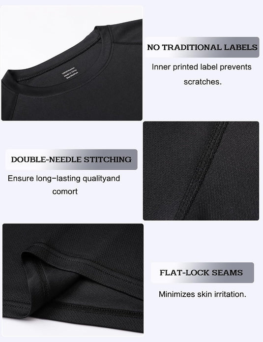 Heren sportshirts 3 of 5 stuks sneldrogend en ademend – fitness shirt – hardloopshirt