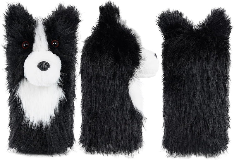 Load image into Gallery viewer, Pluche golfclubhoes met border collie hondenontwerp voor drivers tot 460cc – hondenheadcover – golfcadeau
