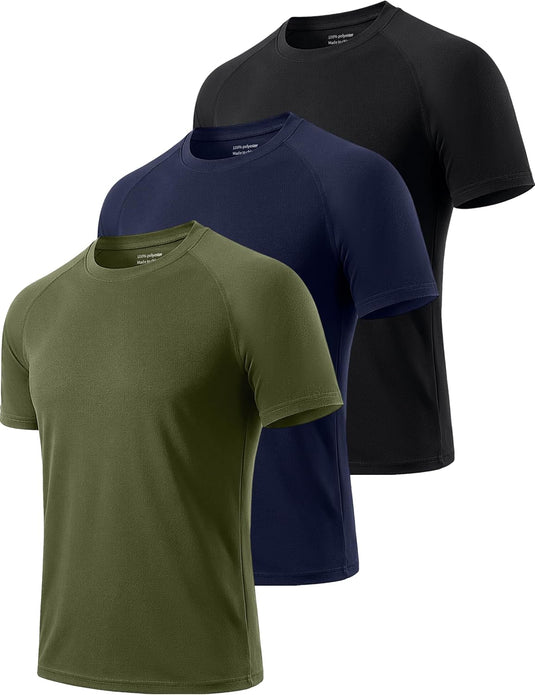 Heren sportshirts 3 of 5 stuks sneldrogend en ademend – fitness shirt – hardloopshirt