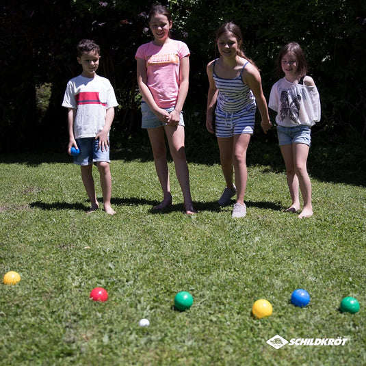 Schildköt Fun Boccia set, 4x 2 kunststof bollen, 1x doelkogel, in hersluitbare draagtas, 970009