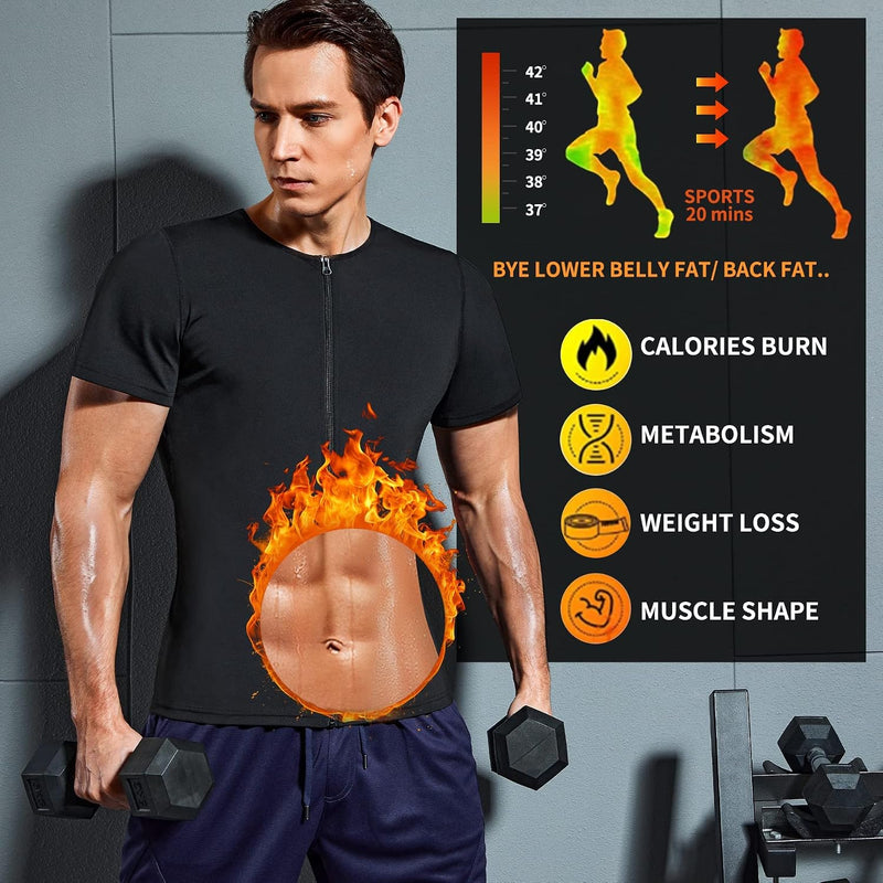 Load image into Gallery viewer, Sauna shirt heren afvallen transpiratie pak sauna vest buikweg body shaper neopreen lichaamsvormer sauna pakken shirt fitness korset zweetvest shapewear tank top
