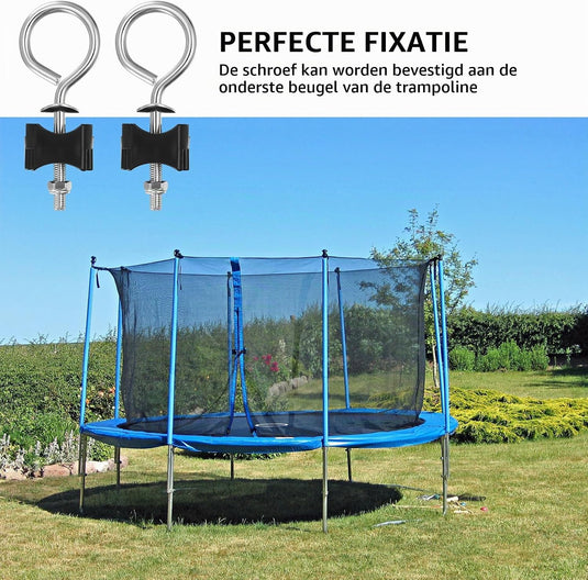 Trampoline schroeven 12 stuks 95 mm voor frame en veiligheidsnet – bevestigingsbouten – trampoline accessoires