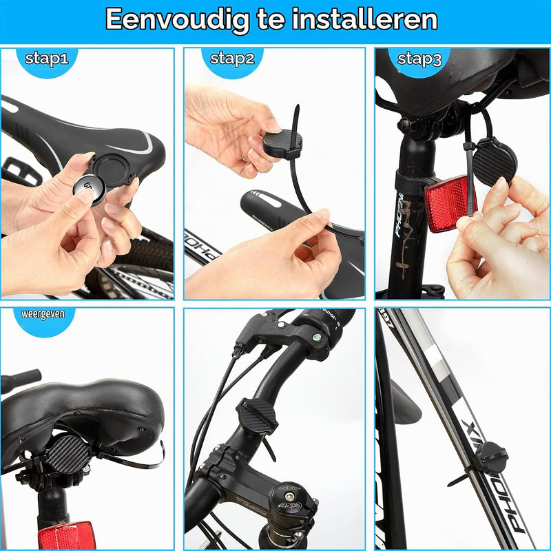 Laad afbeelding in Galerijviewer, Verborgen AirTag fietshouder van ABS kunststof met 8 kabelbinders voor montage onder fietszadel – trackerhouder – fietsbeveiliging
