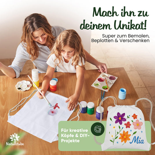 Katoenen gymtas naturel met trekkoord 140 g/m² – sporttas – rugzak