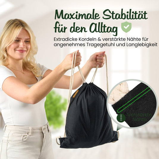 Katoenen gymtas naturel met trekkoord 140 g/m² – sporttas – rugzak