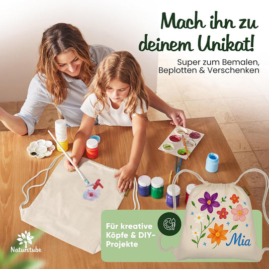 Katoenen gymtas naturel met trekkoord 140 g/m² – sporttas – rugzak
