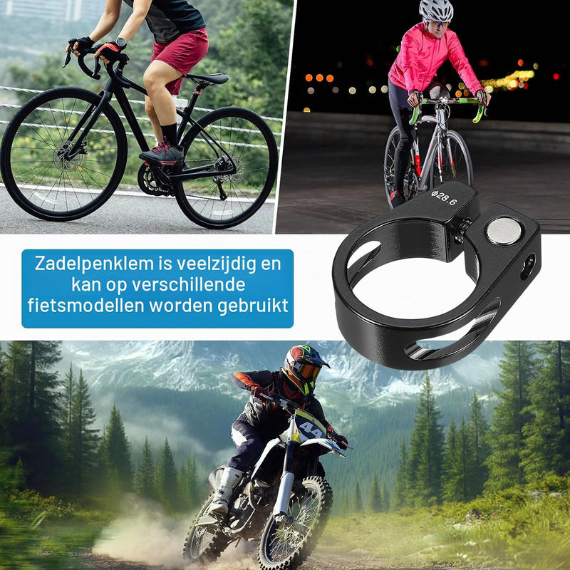 Laden Sie das Bild in Galerie -Viewer, Fiets zadelpenklem 34,9 mm (2 stuks) - Aluminium zitbuis klem - Zadelpen klem mountainbike &amp; racefiets
