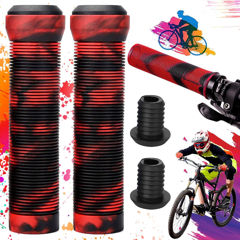 Laden Sie das Bild in Galerie -Viewer, Fietshandvatten set 22 mm zwart rood antislip
