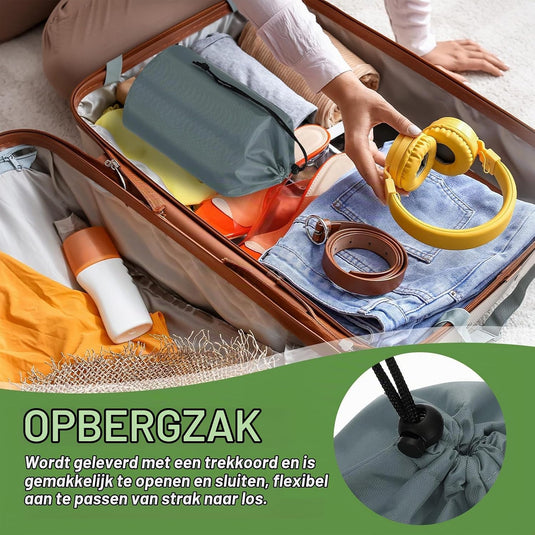 Waterdichte opbergzakken 2 stuks 13 x 25 cm met trekkoord donkergrijs – stuff sacks – camping accessoires