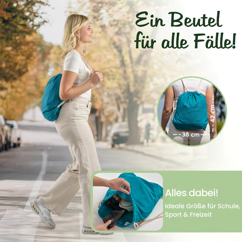 Load image into Gallery viewer, Katoenen gymtas naturel met trekkoord 140 g/m² – sporttas – rugzak
