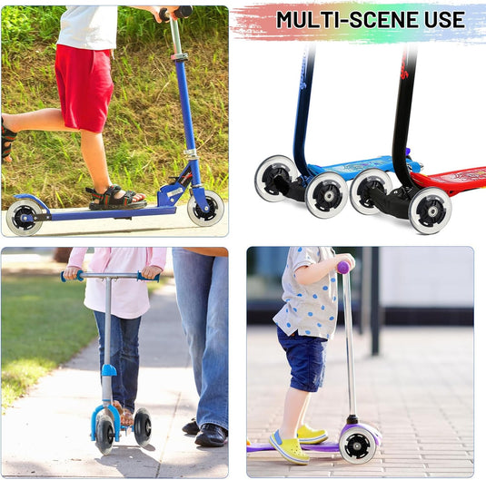 DBREAKS Lichtgevende stuntstep, wielen met ledverlichting, 100 mm, ABEC, 9 kogellagers, hardheid 88A, geschikt voor alle scooters (zwart)