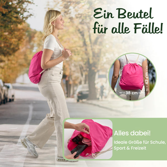 Katoenen gymtas naturel met trekkoord 140 g/m² – sporttas – rugzak
