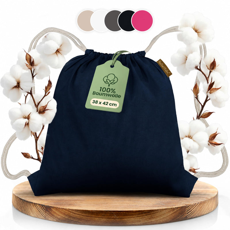 Load image into Gallery viewer, Katoenen gymtas naturel met trekkoord 140 g/m² – sporttas – rugzak

