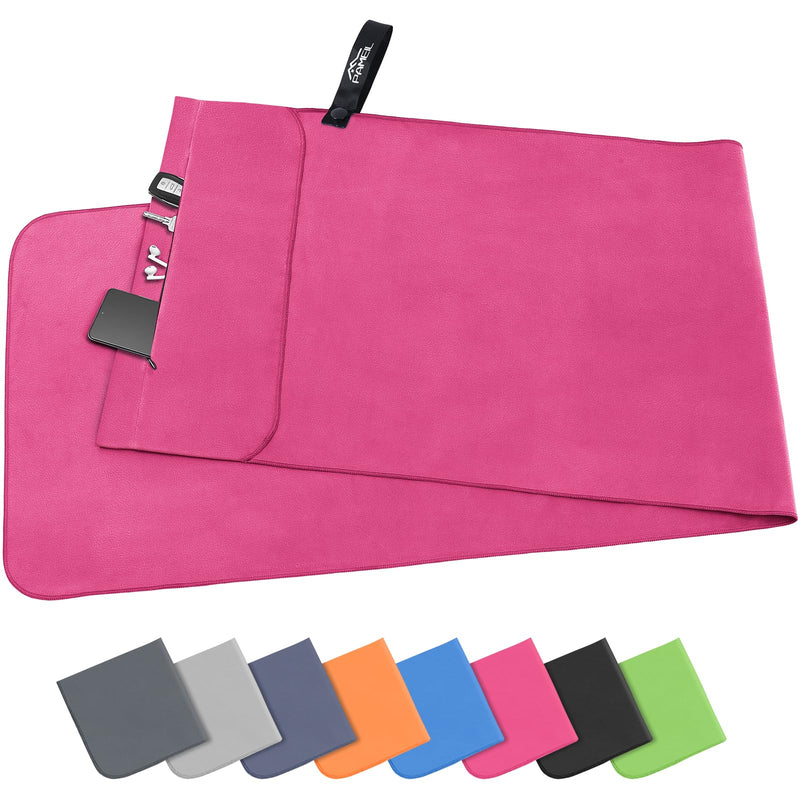Load image into Gallery viewer, Fitnesshanddoek Microvezel 120x50 cm Sneldrogend met Ritsvak – Sporthanddoek – Reishanddoek
