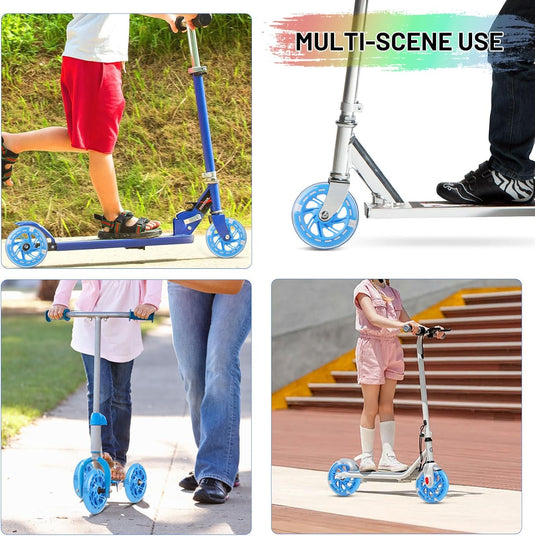 DBREAKS Lichtgevende stuntstep, wielen met ledverlichting, 100 mm, ABEC, 9 kogellagers, hardheid 88A, geschikt voor alle scooters (zwart)