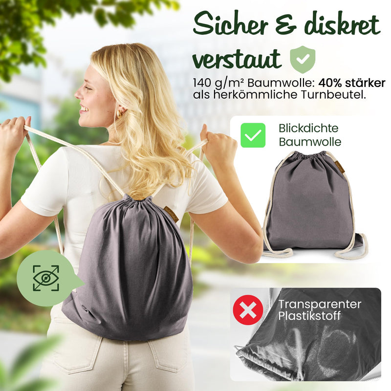 Load image into Gallery viewer, Katoenen gymtas naturel met trekkoord 140 g/m² – sporttas – rugzak
