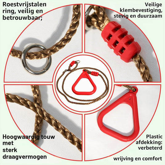 Gymnastiekringen 2 stuks met verstelbare touwen 120-200 cm tot 120 kg – klimringen – schommel accessoires