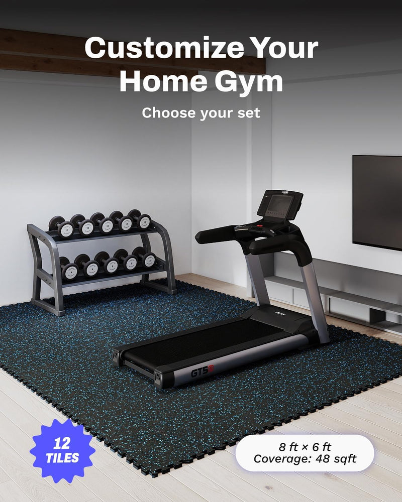 Laden Sie das Bild in Galerie -Viewer, Puzzelmat fitness 12 stuks – 60 x 60 x 1,4 cm – antislip rubber en EVA vloerbescherming voor homegym – zwart/wit
