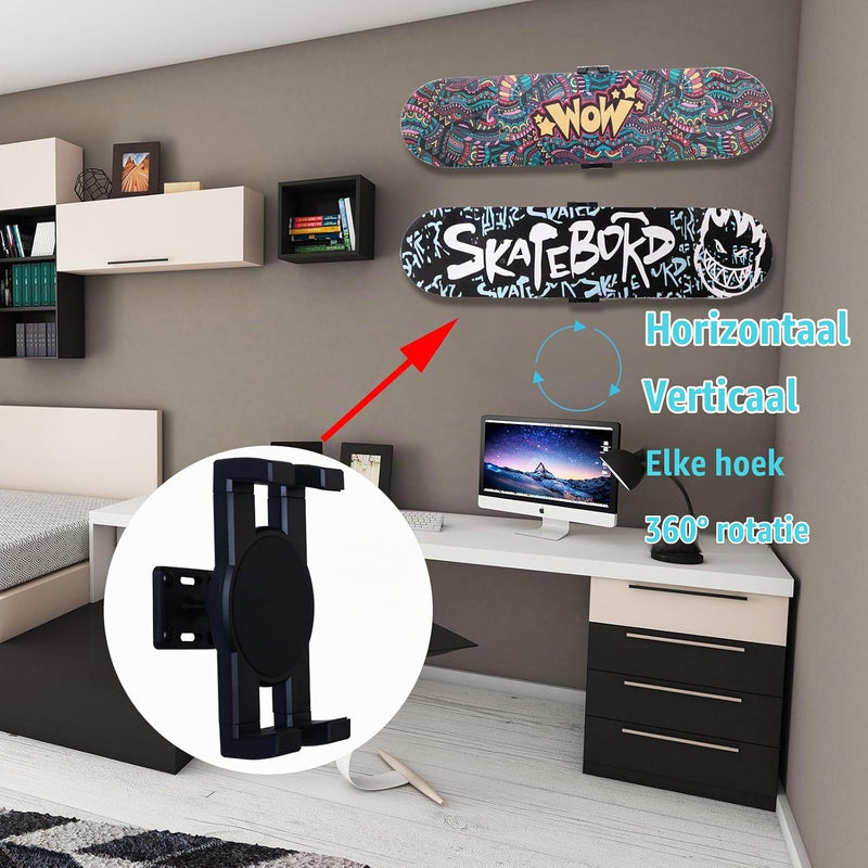 Carica immagine in Galleria Viewer, Skateboard wandhouder 360° draaibaar 2 stuks tot 15 kg – deck displayhouder – skate accessoires
