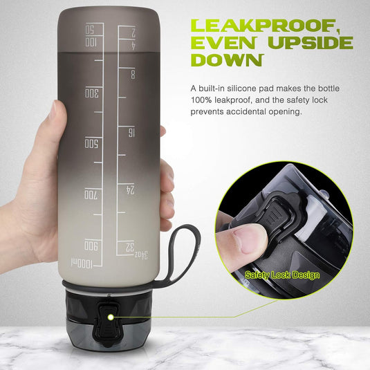 Drinkfles 1 liter BPA-vrij met antislip grip en lekvrije sluiting – waterfles – sportfles