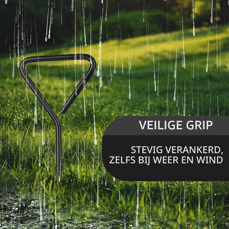 Load image into Gallery viewer, Grondankers 4 stuks 37 cm met spanbanden van 3 meter – trampoline ankers – stormankers
