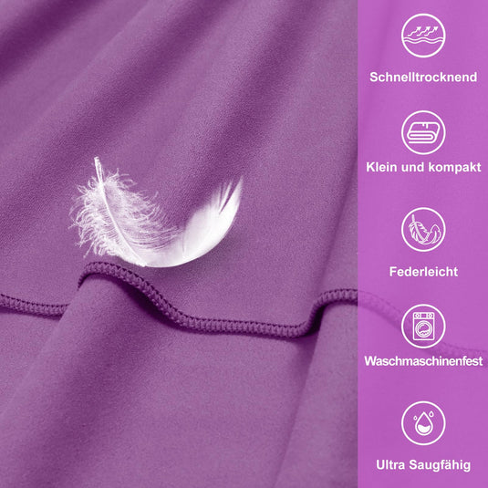 Fitnesshanddoek Microvezel 120x50 cm Sneldrogend met Ritsvak – Sporthanddoek – Reishanddoek