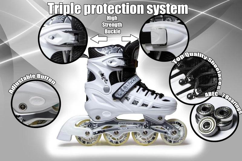 Load image into Gallery viewer, Adjustuble Rolschaatsen met oplichtende wielen voor kinderen en volwassenen - Kids Inline Roller laarzen met opbergtas voor peuters, rolschaatsen voor meisjes, jongens, professionals en

