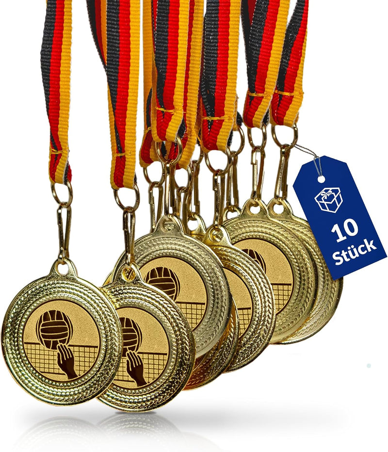 Load image into Gallery viewer, Volleyball medals set of 10 with ribbon
