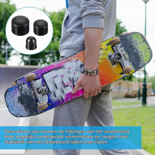 Skateboard pivot cups 3 maten 12 16 en 18 mm van PU – truck bushings – skateboard onderdelen