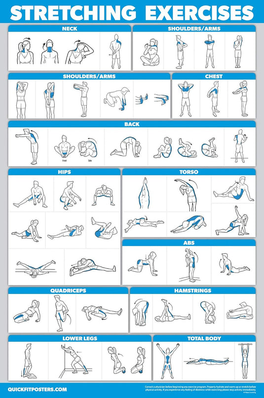 Workout posters set van 4 gelamineerd 45,7 x 61 cm