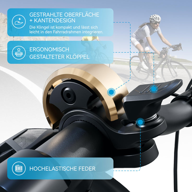 Chargez l'image dans la visionneuse de la galerie, Fietsklingel voor stuur 19-25,4 mm luid en waterbestendig blauw – fietsbel – fietsklingel
