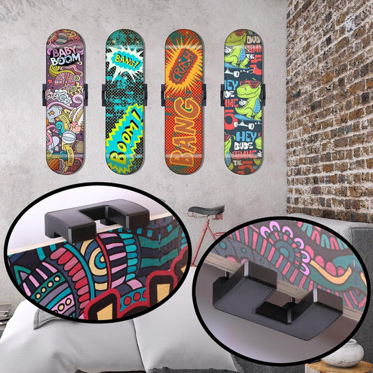 Skateboard wandhouder 360° draaibaar 2 stuks tot 15 kg – deck displayhouder – skate accessoires
