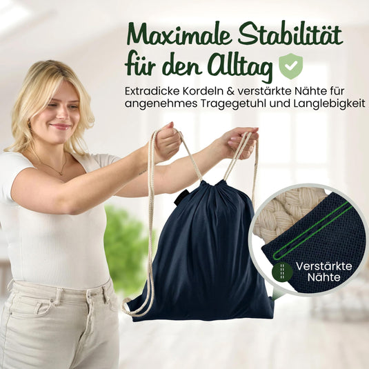 Katoenen gymtas naturel met trekkoord 140 g/m² – sporttas – rugzak